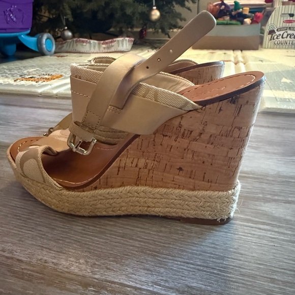 Coach Wedge Sandals in Tan Size 7 - Picture 3 of 6
